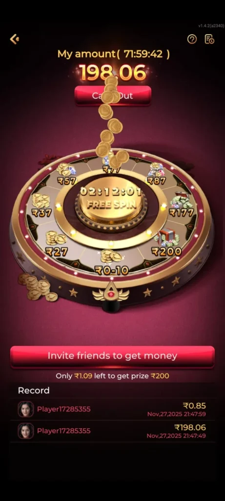 ie777 game free spin wheel cash out reward screen Win 200 $
